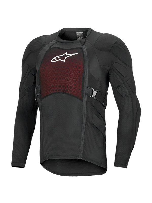 Alpinestars Bionic Plasma LT Schutzjacke mit langen Ärmeln, Nachrüstprotektor für maximalen Schutz, schwarzes Design.