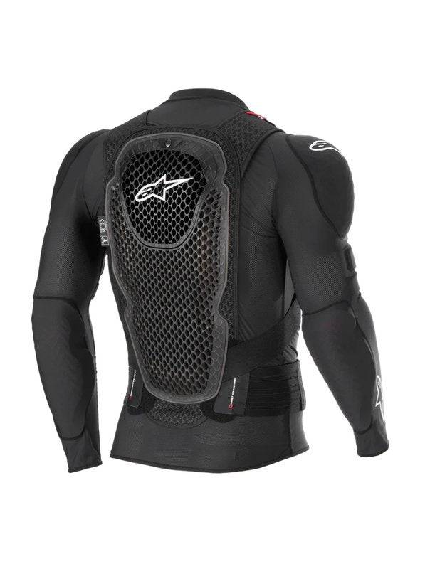 Alpinestars Bionic Pro V3 Plasma Schutzjacke mit Nachrüstprotektoren, schwarze textile Schutzjacke mit verstärkten Bereichen.