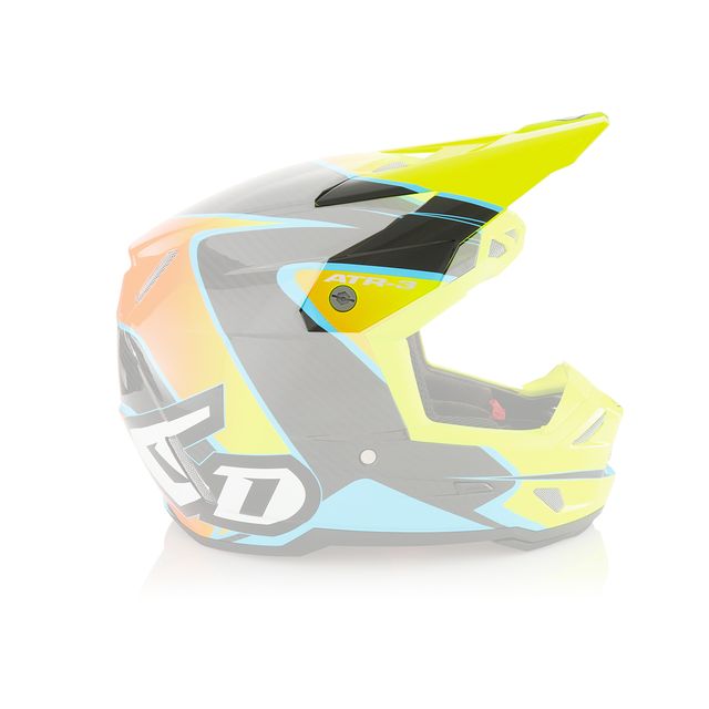 Gelbes 6D ATR-3 Wave Visier für Motocross- und Offroad-Helme, schützendes Ersatzvisier mit Wellenmuster.