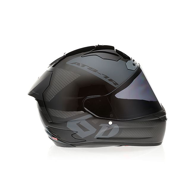 Integralhelm von 6D ATS-1R Wyman in Schwarz Grau, sportliches Design, atmungsaktive Belüftung, sicherer Schutz für Motorradfahrer