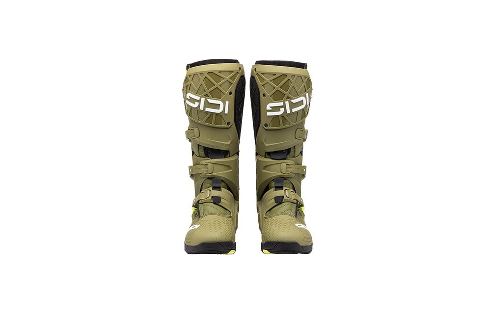 Sidi Crossair X Motocross-Stiefel Olivgrün-Neongelb