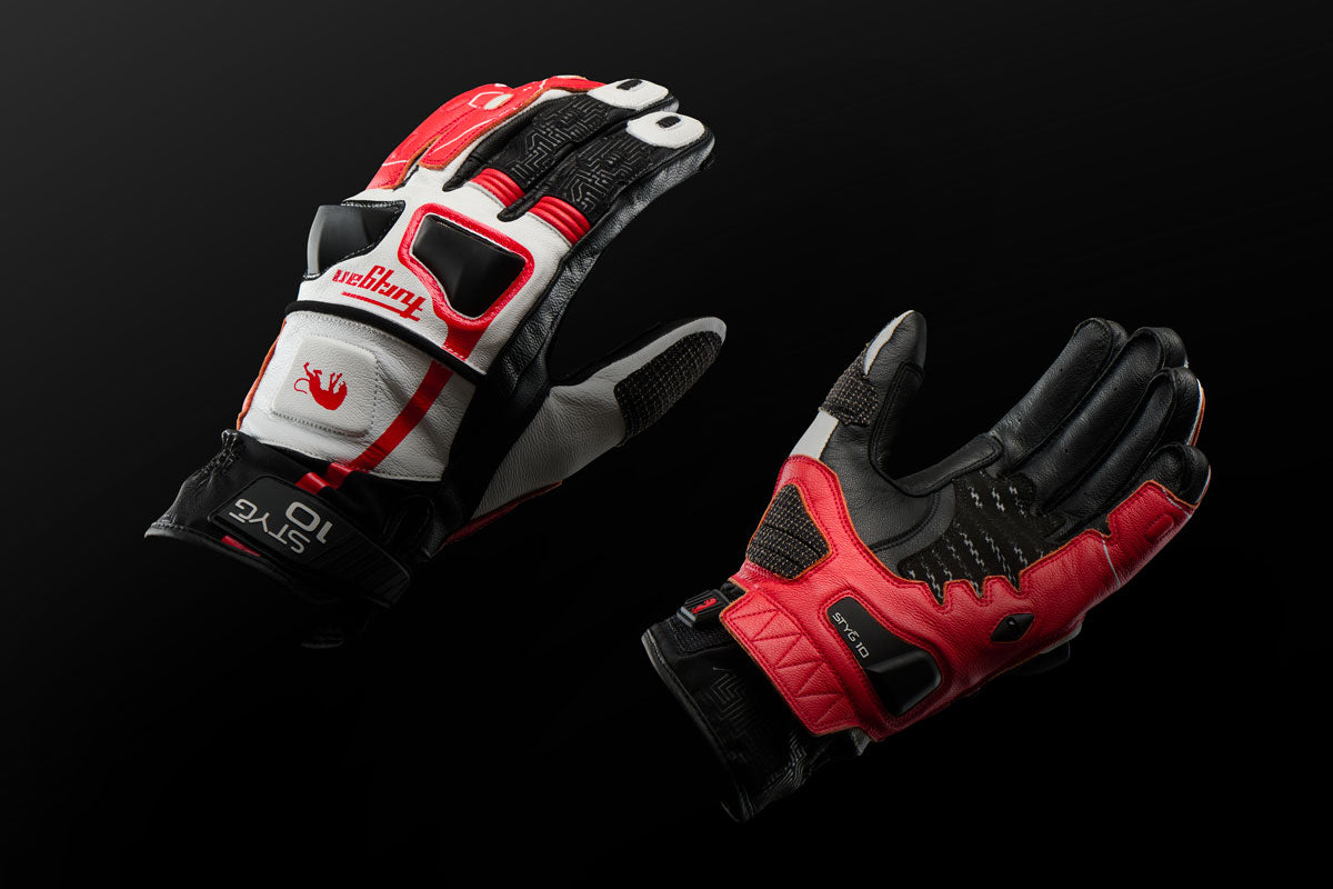 Furygan Handschuhe Styg 10 Schwarz-Weiß-Rot
