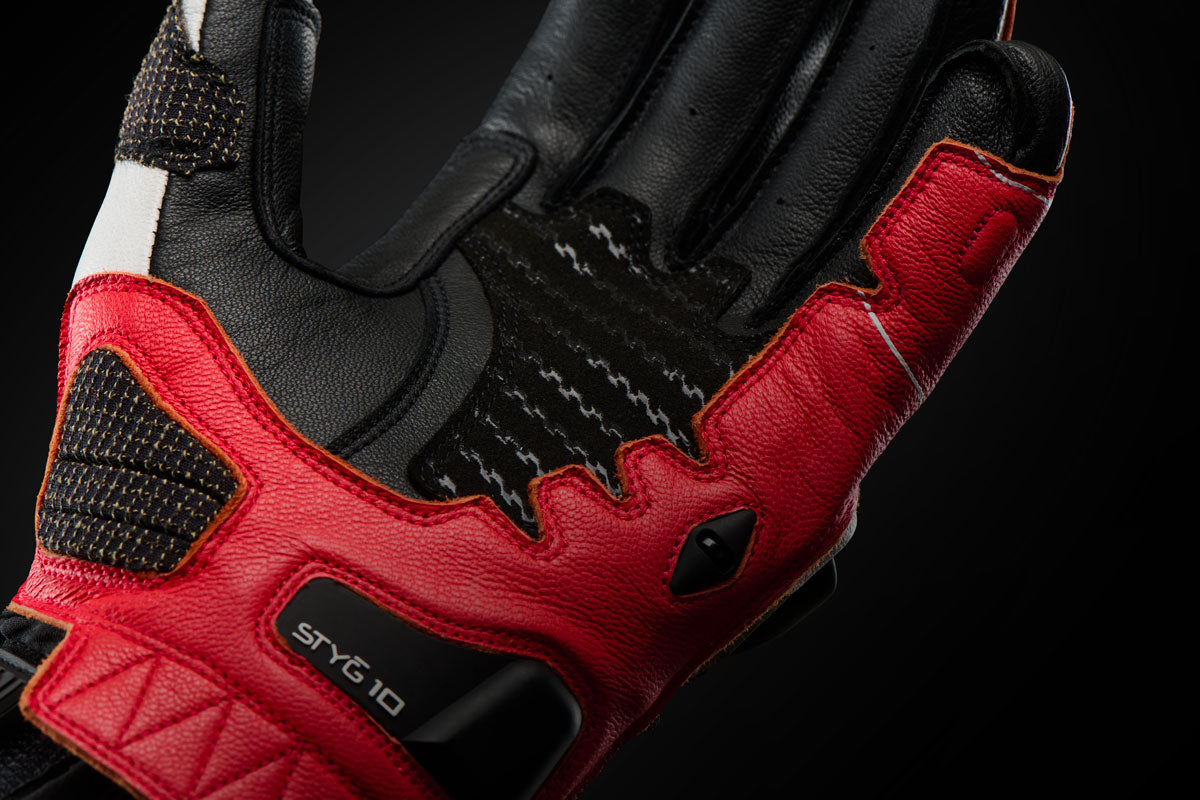 Furygan Handschuhe Styg 10 Schwarz-Weiß-Rot