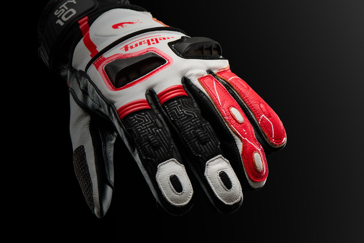 Furygan Handschuhe Styg 10 Schwarz-Weiß-Rot