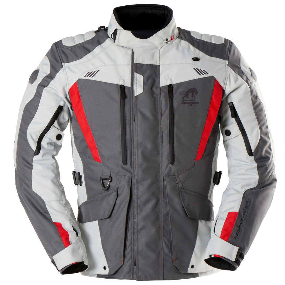 Furygan Jacke Apalaches Evo Grau-Perlweiß-Rot