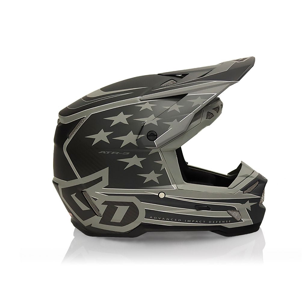 Matte 6D ATR-3 Patriot Motocrosshelm mit Visier und Belüftungsöffnungen, robustes Design für motocross Fahrer
