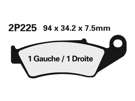 NISSI BRAKE PADS 2P-225GS SINTER METAL