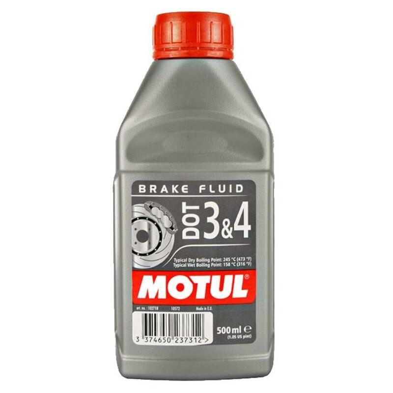 MOTUL DOT 3&4 Bremsflüssigkeit in 500ml Flasche, geeignet für Auto-Bremssysteme, klare Flüssigkeit im Behälter sichtbar
