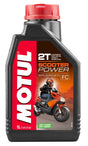 MOTUL Scooter Power 2T Motorenöl in 1-Liter-Flasche, hochwertiges 2-Takt-Öl für Scooter und Motorräder, klare Flüssigkeit im Behälter