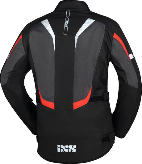 iXS Tour Jacke Gerona-Air 1.0 in Schwarz-Grau-Rot, Touring-Jacke mit Belüftung und reflektierenden Elementen, für Motorradtouren