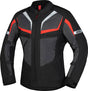 Dunkelgraue und rote iXS Tour Jacke Gerona-Air 1.0 für Touren, mit atmungsaktivem Material und reflektierenden Elementen.