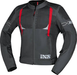 iXS Sport Jacke Trigonis-Air in dunkelgrau-Grau-Rot, Touring-Jacke mit atmungsaktivem Material und sportlichem Design