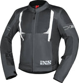 iXS Sport Jacke Trigonis-Air in Dunkelgrau-Grau-Weiß, touring Jacke mit atmungsaktivem Material und reflektierenden Details.