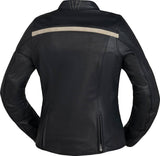 Schwarze iXS Classic LD Damen Jacke mit Streifenmuster, sportliche Jacke für Damen, detailreiche Nahaufnahme