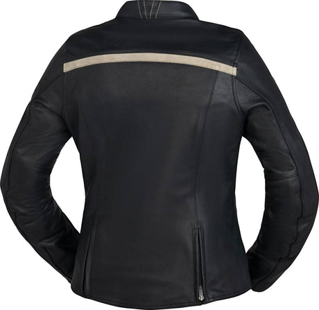 Schwarze iXS Classic LD Damen Jacke mit Streifenmuster, sportliche Jacke für Damen, detailreiche Nahaufnahme