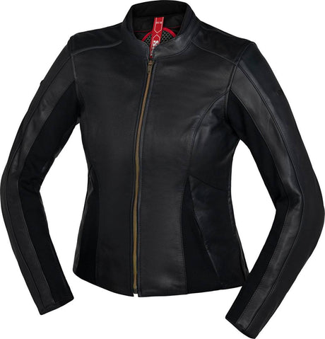 Schwarze iXS Tour LD Damen Jacke Aberdeen, robuste Tourenjacke mit wasserdichtem Material und verstellbaren Elementen.