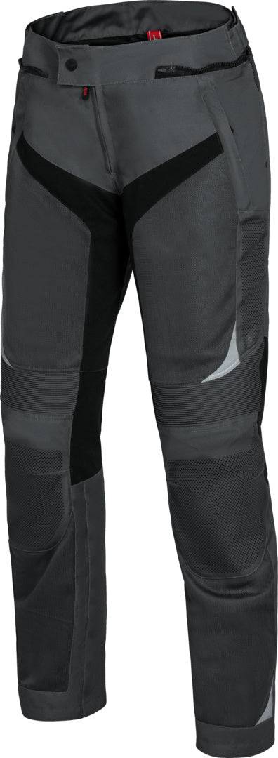 Dunkelgraue und schwarze iXS Sport Adventure Hose Trigonis-Air, atmungsaktive Outdoor-Hose mit robustem Material.