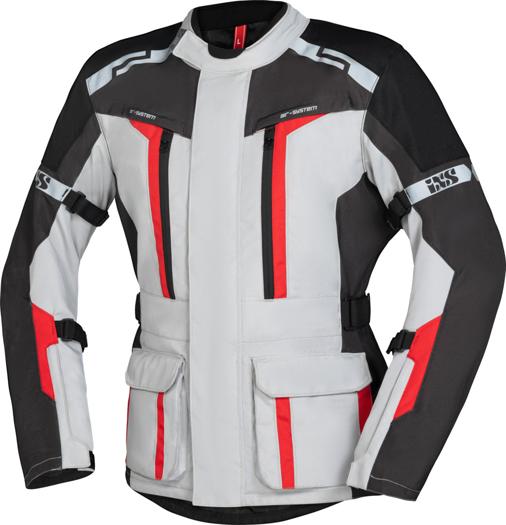 iXS Tour Jacke Evans-ST 2.0 hellgrau-grau-rot
