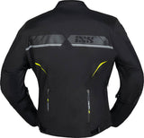Schwarze iXS Sport Jacke Carbon-ST für Touring, detaillierte Nahaufnahme der sportlichen Motorradjacke mit Schutzfunktionen.