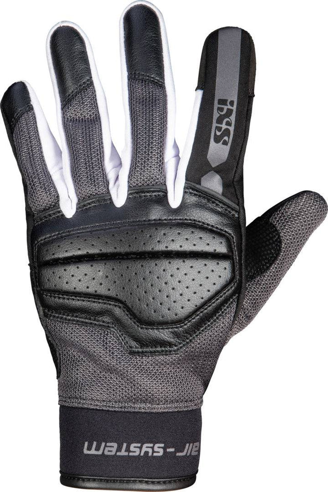 Schwarze und dunkelgrau-weiße Damen-Handschuhe von iXS Classic Evo-Air, atmungsaktiv und bequem, für sportliche Aktivitäten.