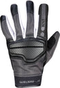 Schwarze und dunkelgrau-weiße iXS Classic Handschuh Evo-Air, atmungsaktiver Fahrrad- oder Motorradhandschuh, Nahaufnahme