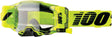 100Percent Armega FORECAST Motocrossbrille mit klarer Linse in Nuclear Citrus Design, robustes MX-Brillen-Model für Offroad.