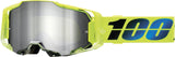 100% Armega Motocrossbrille Koropi mit silbernem Spiegelglas, stoßfestes MX-Brillen-Design für den motocross Einsatz
