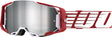 100% Armega Motocrossbrille Oversized Deep Red - Mirror Silver
