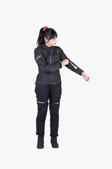 Damen-Hose iXS Tour Puerto-ST in Schwarz, robuste Adventure-Hose mit verstellbarem Bund und praktischen Taschen.
