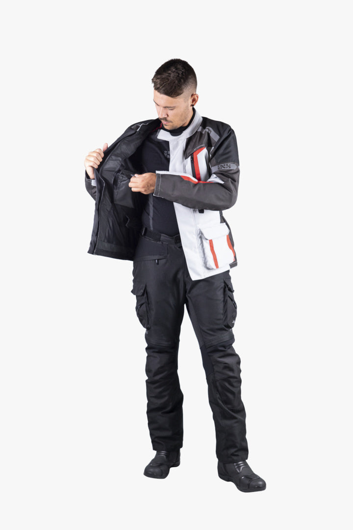 iXS Tour Jacke Evans-ST 2.0 hellgrau-grau-rot