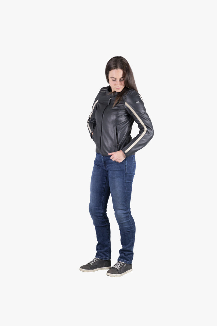 iXS Classic LD Damen Jacke Stripe schwarz