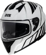 Weiß-schwarzer iXS Integralhelm iXS217 2.0 mit klarer Visier und Belüftung für sicheren Motorradschutz