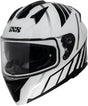 Weiß-schwarzer iXS Integralhelm iXS217 2.0 mit klarer Visier und Belüftung für sicheren Motorradschutz
