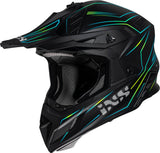 iXS Motocrosshelm iXS189FG 2.0 in mattschwarz-Gelb Fluo mit Visier und Belüftungsöffnungen