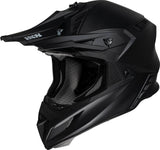 Schwarzer iXS Motocrosshelm iXS189FG 1.0 in matt mit Visier und Belüftungsöffnungen, für sicheren Schutz beim Motocross.