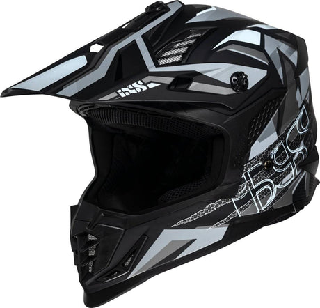 iXS Motocrosshelm iXS363 2.0 in mattschwarz, anthrazit und Weiß mit visier und Belüftungsöffnungen, für sicheren Schutz beim Motocross