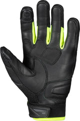 Schwarze und gelbe iXS Tour Handschuhe Matador-Air 2.0 mit robustem Design und atmungsaktivem Material für Radfahrer.