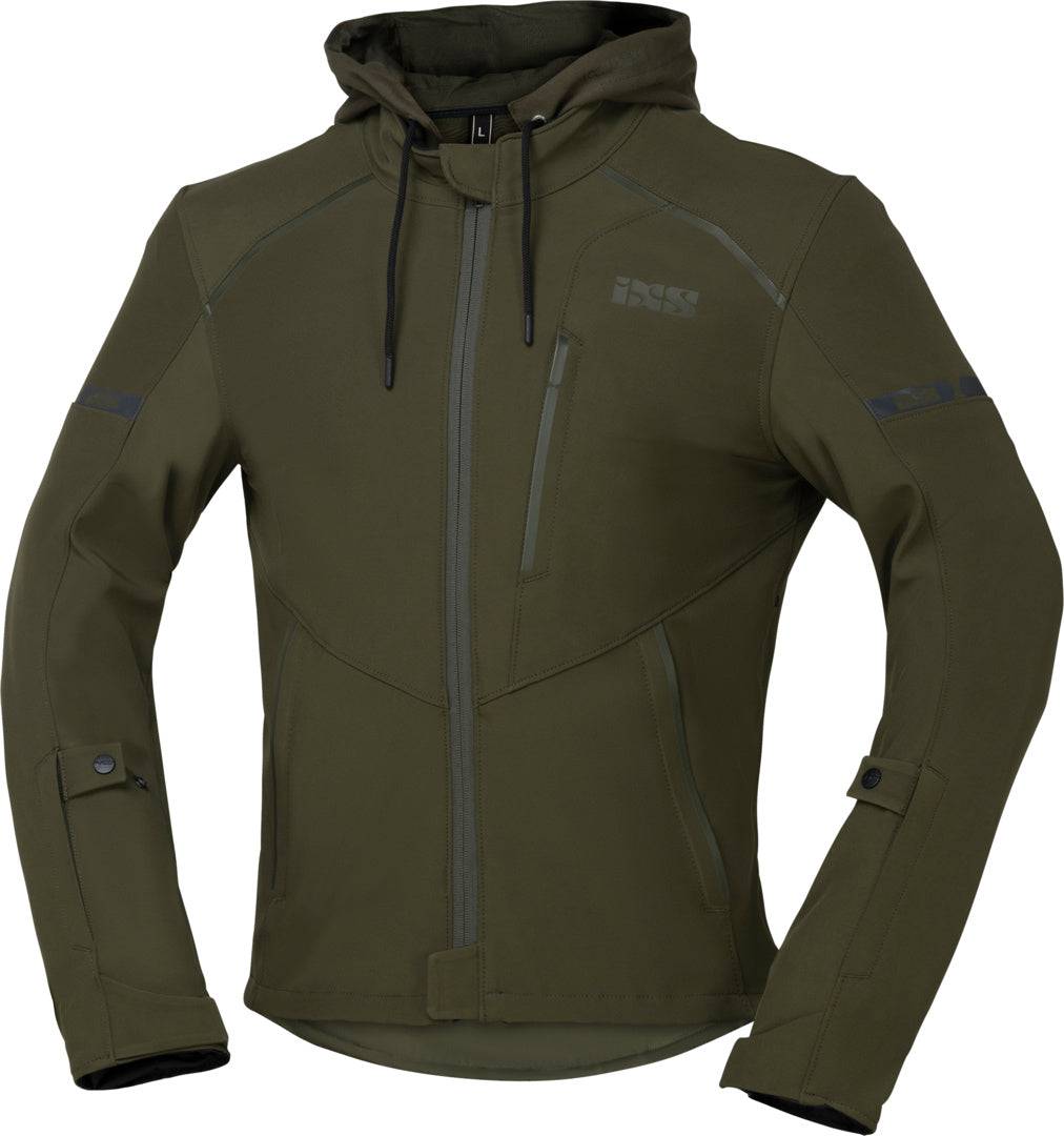 iXS Classic SO Jacke Moto 2.0 in Olivgrün, robuste Motorradjacke mit klassischen Design und Schutzdetails.