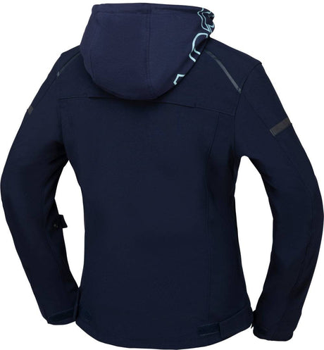 iXS Classic Damen SO Jacke Moto 2.0 in Blau, elegante Motorradjacket mit robustem Stoff und sportlichem Design