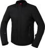 Schwarze iXS Urban Jacke Destination-ST-Plus für Touren, wetterfest und bequem, auf einem modellierten Träger gezeigt