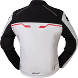 iXS Sport Jacke Hexalon-ST in Weiß, Schwarz und Rot, touring Jacke mit Schutz, für Radfahrer, auf weißem Hintergrund sichtbar