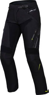 Schwarze Damen Tourenhose iXS Sport Carbon-ST aus strapazierfähigem Material, perfekt für Motorradtouren, mit gepolsterten Bereichen