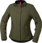 Damen Tourenjacke iXS Urban Destination ST-Plus in Olivgrün mit Reißverschlusstaschen und reflektierenden Details