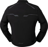 Schwarze iXS Sport Jacke Hexalon-ST für Touring, wasserdicht und atmungsaktiv, sichtbar mit Reißverschlüssen und reflektierenden Details