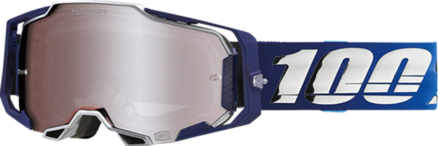 100% Armega HIPER Motocrossbrille Novel - Mirror Silver Lens