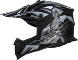 iXS Motocrosshelm iXS363 2.0 in mattschwarz, anthrazit und weiß mit visier und Belüftungsöffnungen, für Crossfahrer