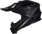 Matt schwarzer iXS Motocrosshelm iXS189FG 1.0 mit Visier und Belüftungsöffnungen, sicherer Schutz für Cross-Fahrten.