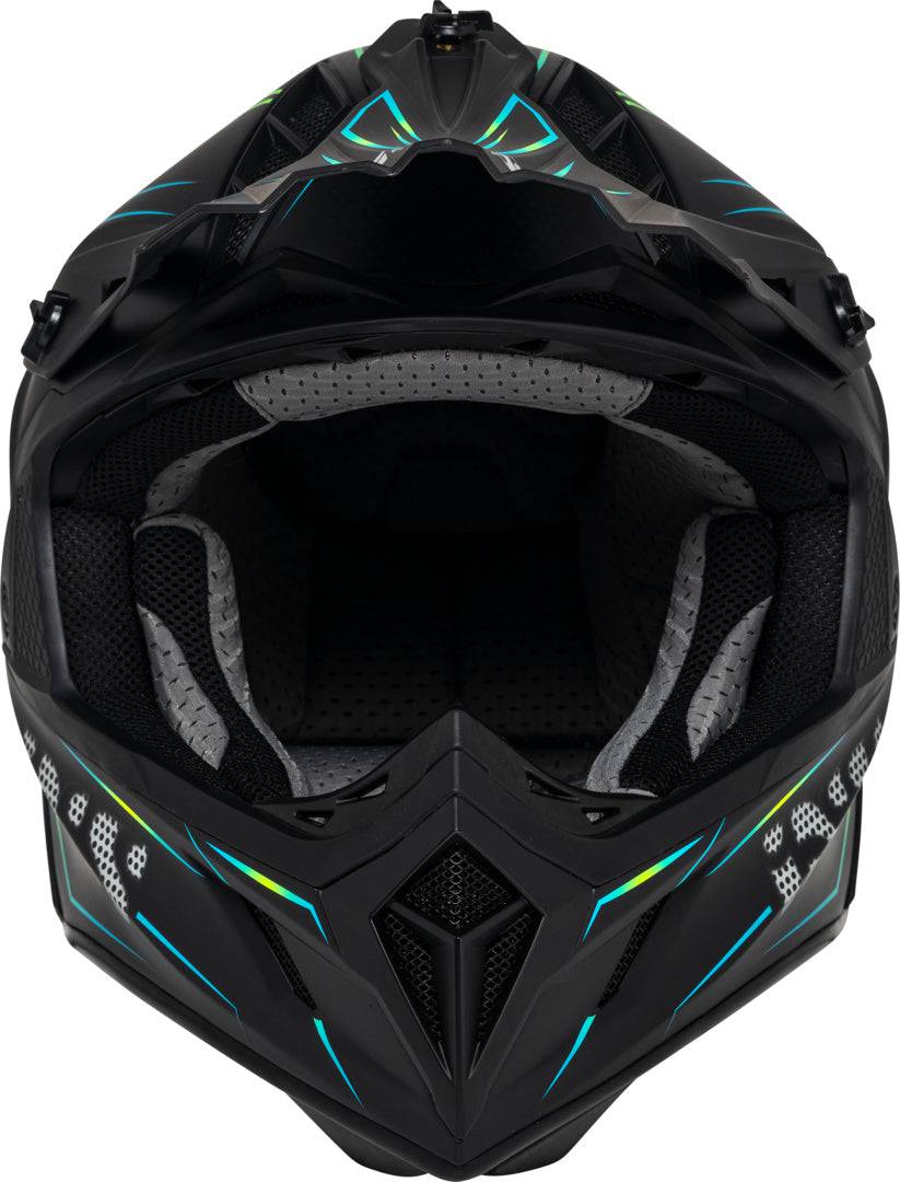 iXS Motocrosshelm iXS189FG 2.0 in mattschwarz-Gelb Fluo, mit Visier und Belüftung für sicheren Schutz beim Motocross.