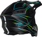 iXS Motocrosshelm iXS189FG 2.0 in mattschwarz-Gelb Fluo, mit Visier und Belüftung für sicheren Offroad-Schutz