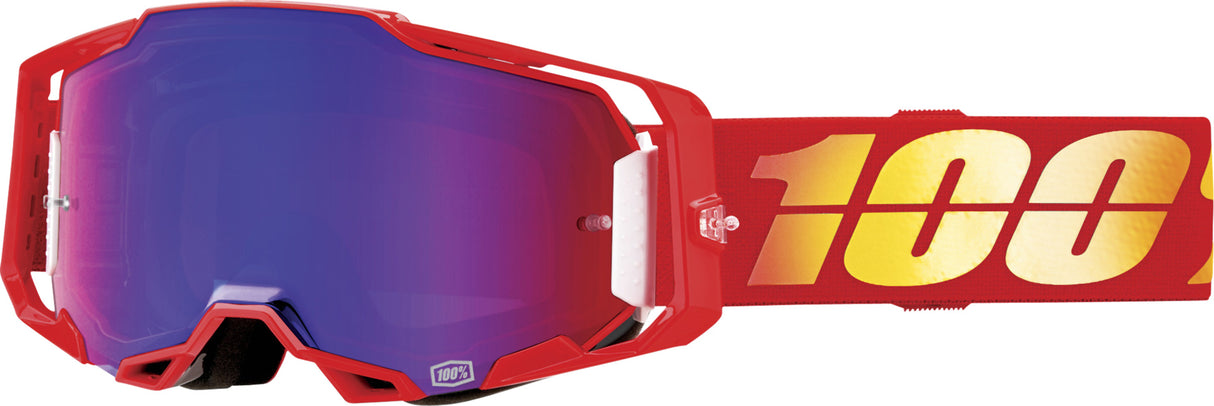 100% Armega Motocrossbrille Nuketown - Mirror Red/Blue Lens